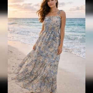 Elegant Floral Print Maxi Dress